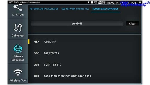 LS51 Ethernet Fiber TCP/IP WiFi 1610nm tester ls50-hex-dec-oct-bin-network-calculator