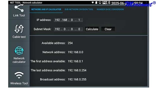 LS51 Ethernet Fiber TCP/IP WiFi 1610nm tester ls50-ip-cidr-netwerk-calculator