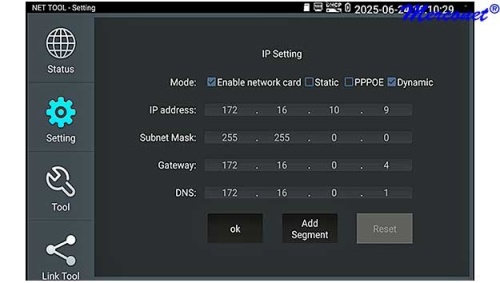LS51 Ethernet Fiber TCP/IP WiFi 1610nm tester ls50-net-tool-setting-ip